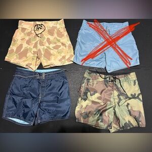 3 Pairs Birdwell Beach Britches Surf Trunks/Boardshorts size 30